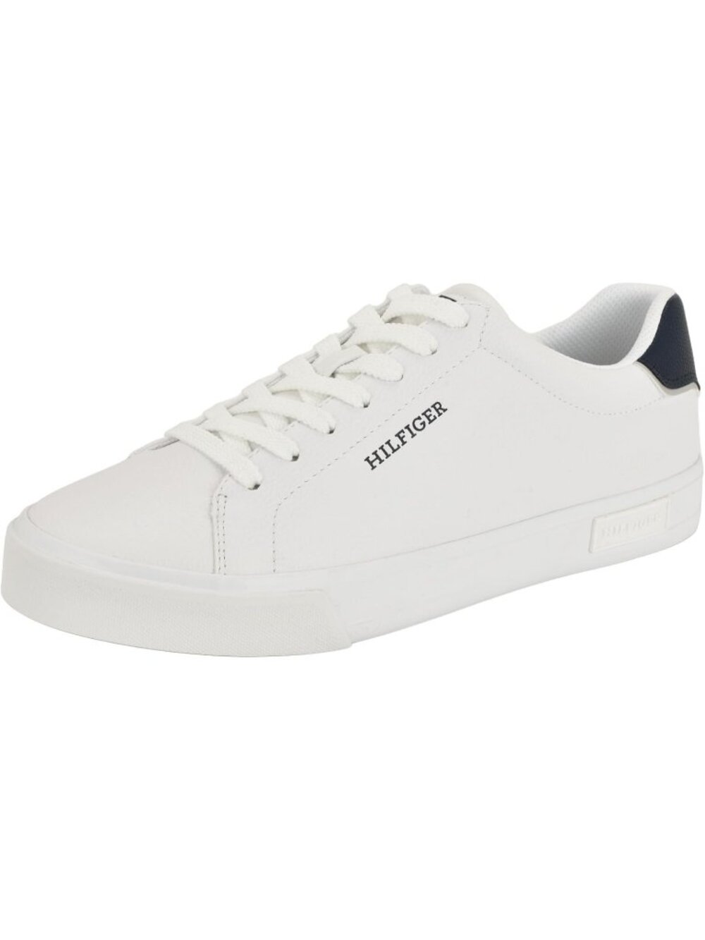 Tommy Hilfiger Men's White Navy Closed Toe Lace Up Casual Rawly Sneakers Shoes